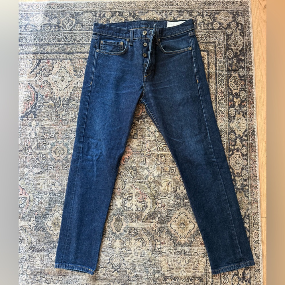 Men’s Rag & Bone Fit 1 Extra Slim in indigo rinse selvedge denim